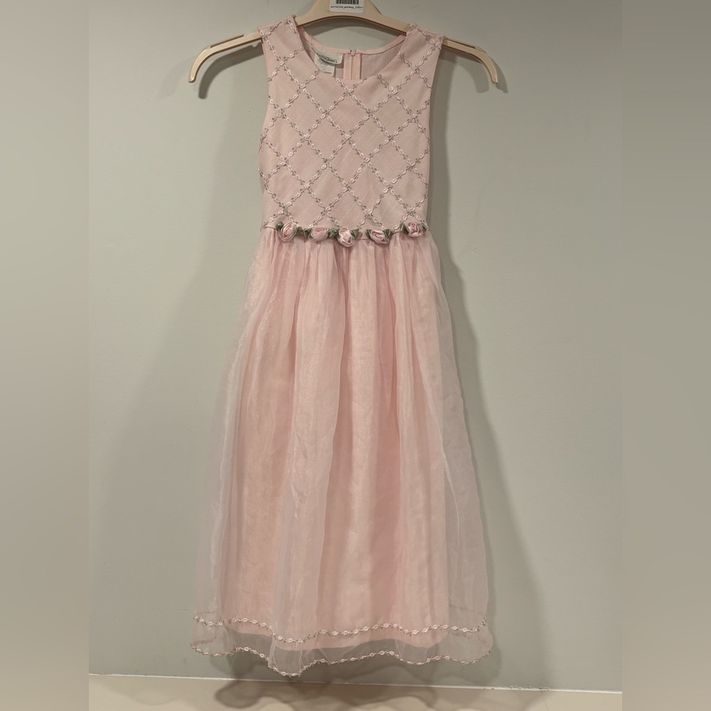 Bonnie Jean Girls Pink Floral Dress – Size 12 Easter Flower girl